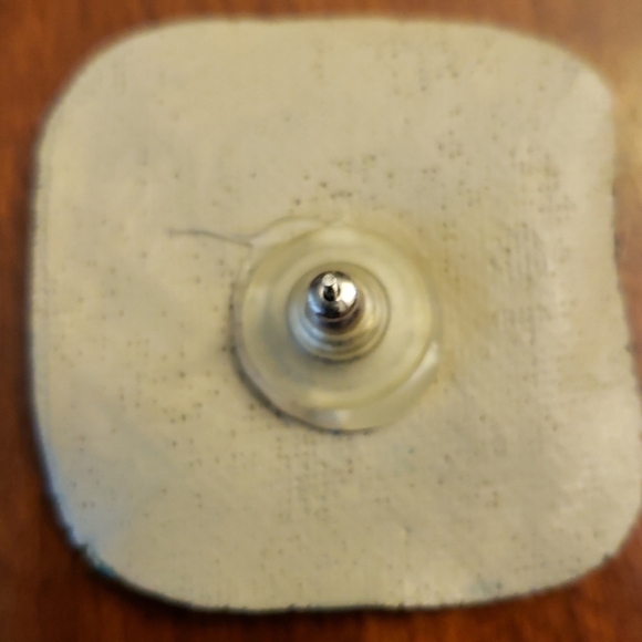 Earrings Fabric Hand Crafted Tan&Green&Black Large - Picture 4 of 8